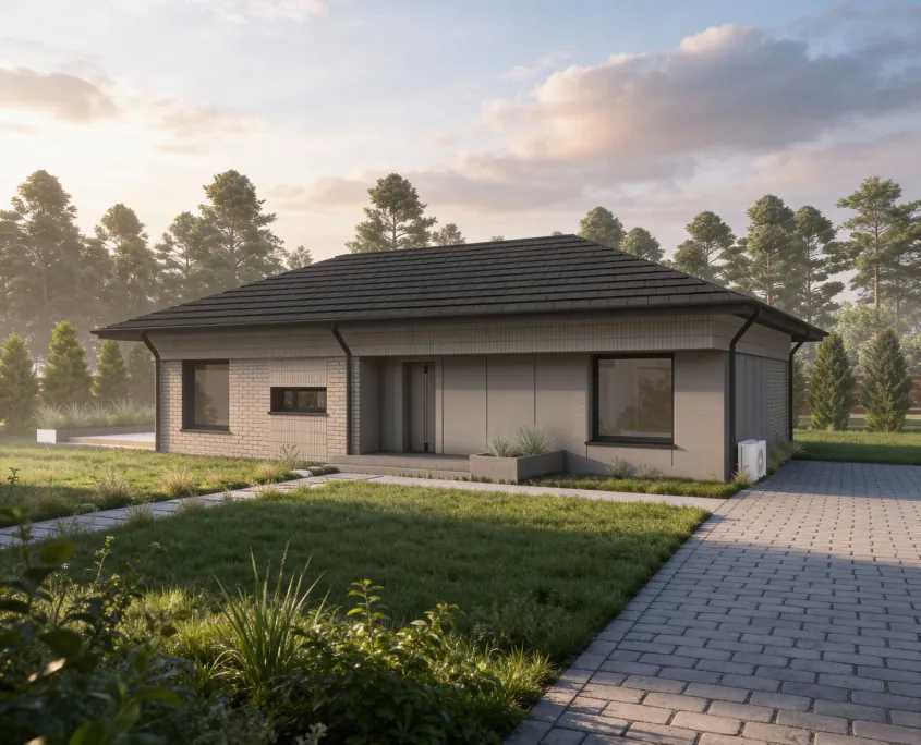 Parterowy dom z keramzytu PREF105